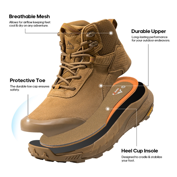 Men's Waterproof Military Tactical Work Boots - COYOTE - 5